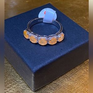 UNICORN-Ring-.925 Solid Sterling Silver-Bright Peach Morganite w/Genuine Quartz